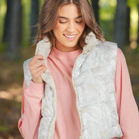 Simply Southern Cropped Puffer Vest – quilted polyester vest with zip front, front pockets, and logo from Sweet Southern Charm
