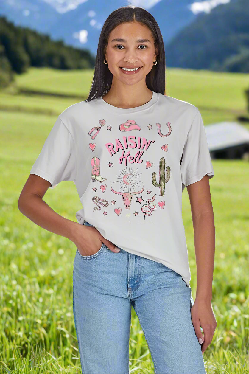 Simply Southern Tee 
Front Pattern Tee
Rasin' Hell