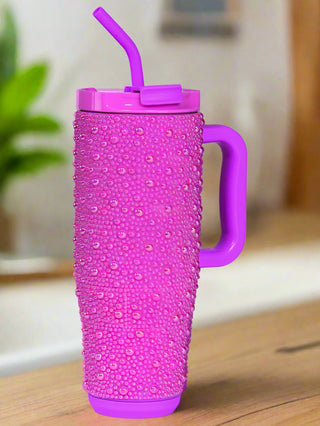 Simply Southern Rhinestone 40oz Tumbler - Pink Pearl