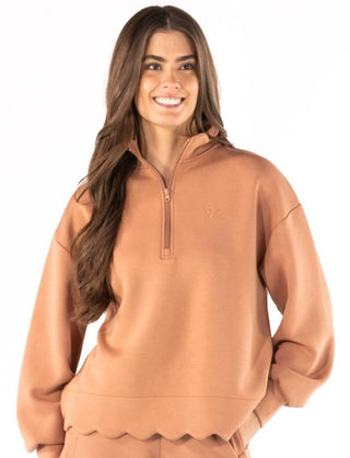 Scalloped Pullover - Mocha