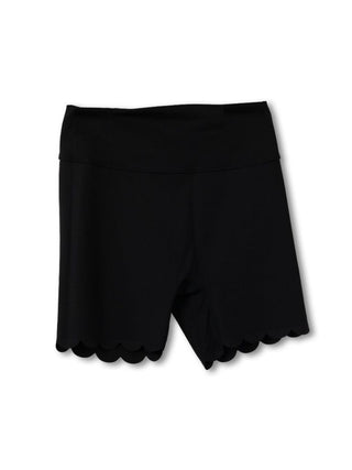 Simply Southern scalloped bike shorts with high waist and scalloped hem. 
Black Scalloped Biker Shorts