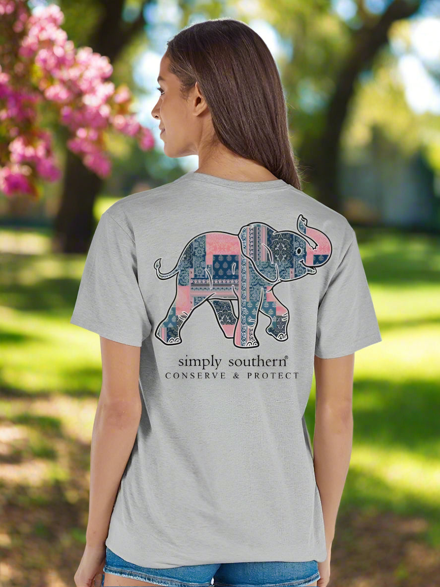 simply southern tee
patch elephant 
elephant tracking tee
short sleeve tee