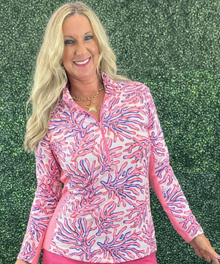 Simply Southern UPF Pullover - Coral