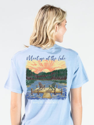 Simply Southern Women’s "Meet Me At The Lake" Graphic Tee

Simply Southern shirts, lake life t-shirts, women's graphic tees, blue cotton shirt, lake house apparel, meet me at the lake, southern lifestyle clothing