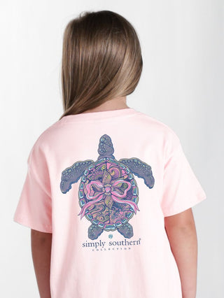 More than a tee — it's an ocean adventure. This Simply Southern youth tee comes with a QR code that lets your little one track a real sea turtle, turning every wear into a hands-on lesson in marine conservation.

Features a turtle with a bow