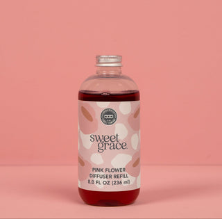 Sweet Grace Pink Dye Flower Diffuser Refill by Bridgewater Candle Company
8oz bottle 
Sweet Grace Flower Refill