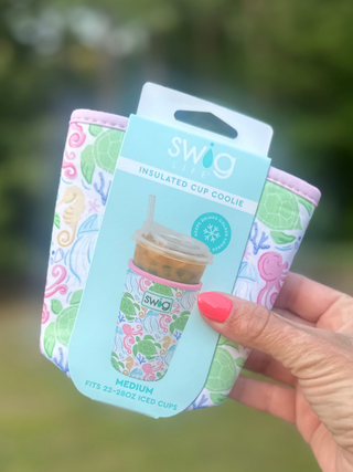 Iced Cup Coolie (Medium) - Summer Salt
Summer Beach Print  - turtles, jelly fish, octopus and seahorses