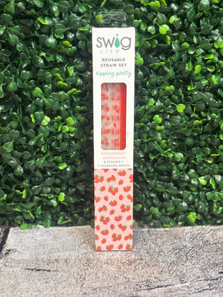 Swig Reusable Straw Set
Swig Cups 
Strawberry Printed Straws