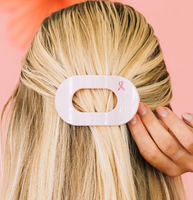 Flat Round Clip - Pink Ribbon Power

