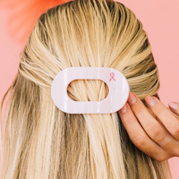 Flat Round Clip - Pink Ribbon Power