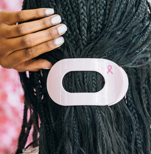 Flat Round Clip - Pink Ribbon Power