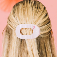 Flat Round Clip - Pink Ribbon Power