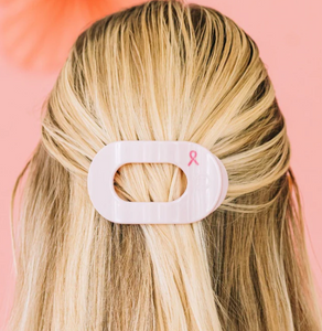 Flat Round Clip - Pink Ribbon Power