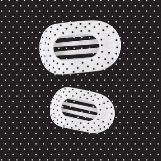 Teleties Flat Round Clip - White Polka Dot Party