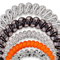 Hold your hair and enhance your style with TELETIES. The strong grip, no rip hair tie that doubles as a bracelet. Strong, pretty and stylish, TELETIES are designed to withstand everyday demands while taking your look to the next level

This five pack includes 3 smalls and 2 larges.