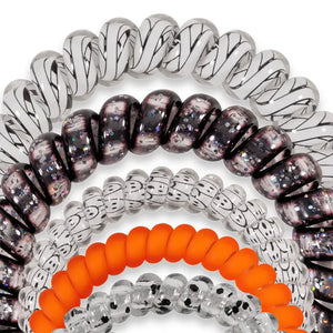 Hold your hair and enhance your style with TELETIES. The strong grip, no rip hair tie that doubles as a bracelet. Strong, pretty and stylish, TELETIES are designed to withstand everyday demands while taking your look to the next level

This five pack includes 3 smalls and 2 larges.