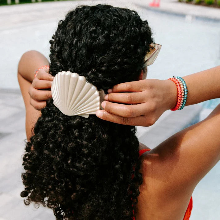 Shimmering Shell Flat Hair Clip - Large