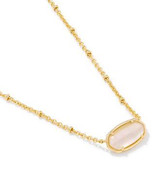 Design | Reversible: mother of pearl stone on one side, openwork animal-print pattern on the other
Stone | Natural Mother of Pearl
Finish | Gold
Length | 16" chain with a 3" extender for an adjustable fit
Pendant | 0.67"L x 0.36"W
Style | Short pendant, perfect for layering or wearing solo