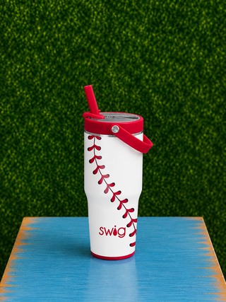 To-Go-Tumbler 14 oz. - Baseball theme print - foldable straw- screw on lid