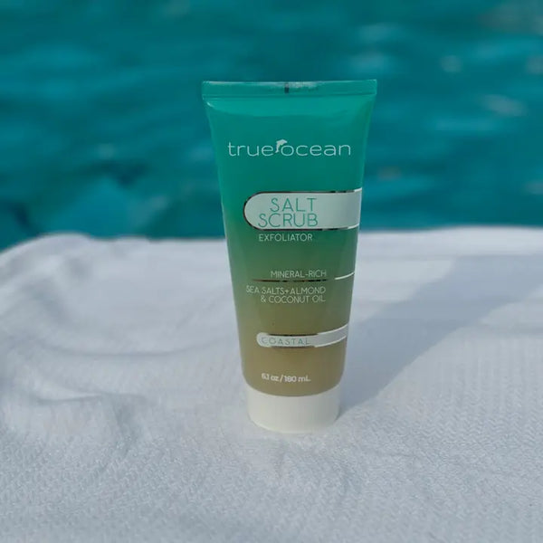 Exfoliate and moisturize with skin loving oils and natural sea salt minerals. 

- 6 oz 
- Made in the USA
- Made with ocean water

Experience True Ocean's line of ocean water body care today! Perfect beach gift, souvenir, coastal decor, mother's day gift, father's day gift, birthday gift, unisex fragrances, luxury bath, for spas, resorts boutiques and more!