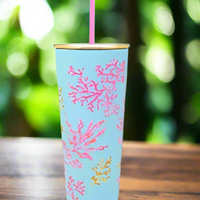 Tumbler with Straw - Royal Coral