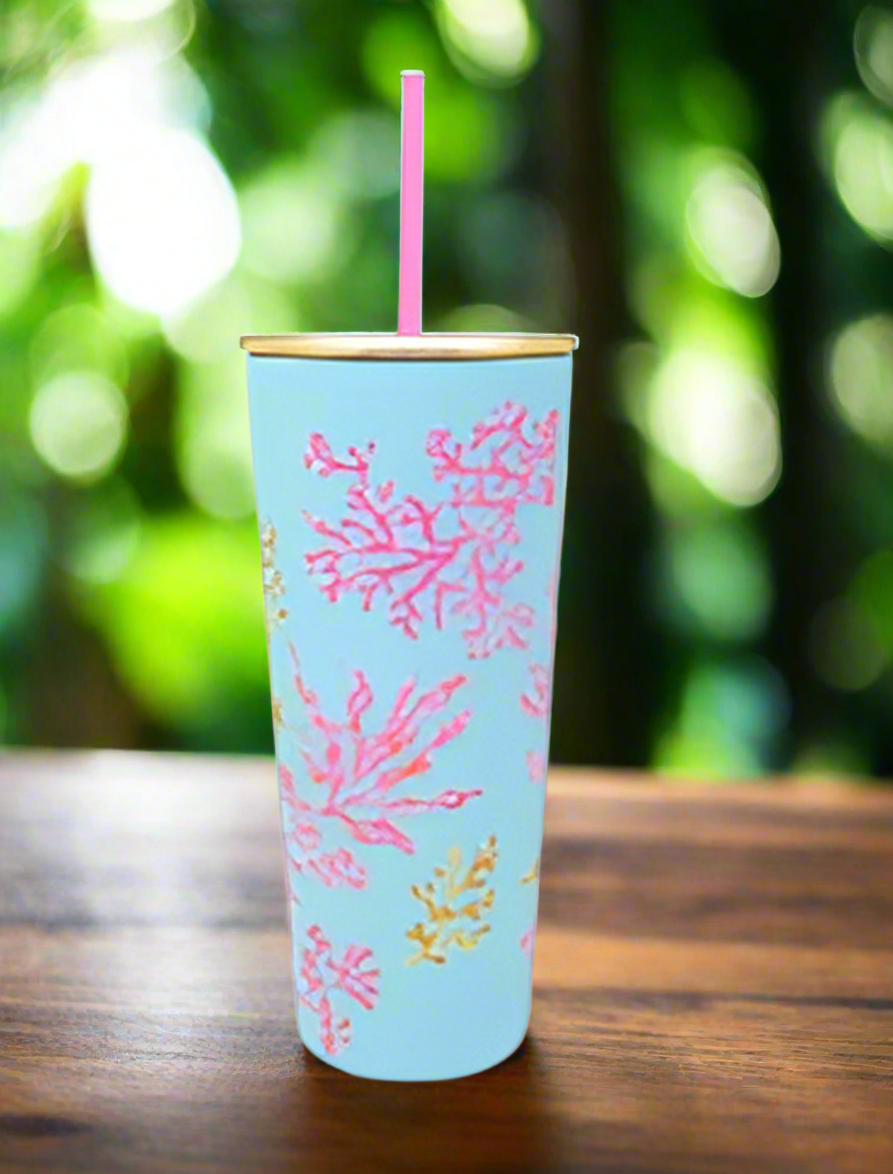 Tumbler with Straw - Royal Coral
