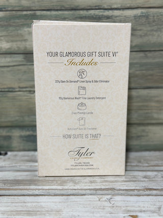 The Glamorous Gift Suite VI includes a Prestige Candle, Glamorous Wash, Autoglam, and Glam On Demand®—a perfect gift for luxurious fragrance lovers!







