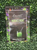 Halloween witches brew cocktail slush with prosecco, frozen party drink, spooky fall beverage
