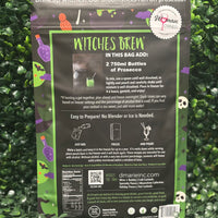 Halloween witches brew cocktail slush with prosecco, frozen party drink, spooky fall beverage