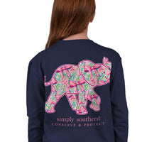 Youth Track Elephant Bow Tee