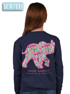 Youth Track Elephant Bow Tee