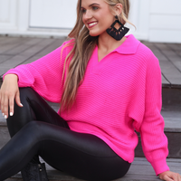 Zander Collared Sweater - Pink