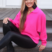 Zander Collared Sweater - Pink