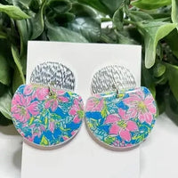 Tropical Floral Dangle Earring