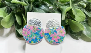 Tropical Floral Dangle Earring