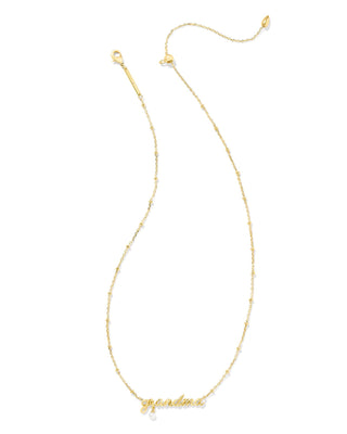 Grandma Script Pendant Necklace in Gold