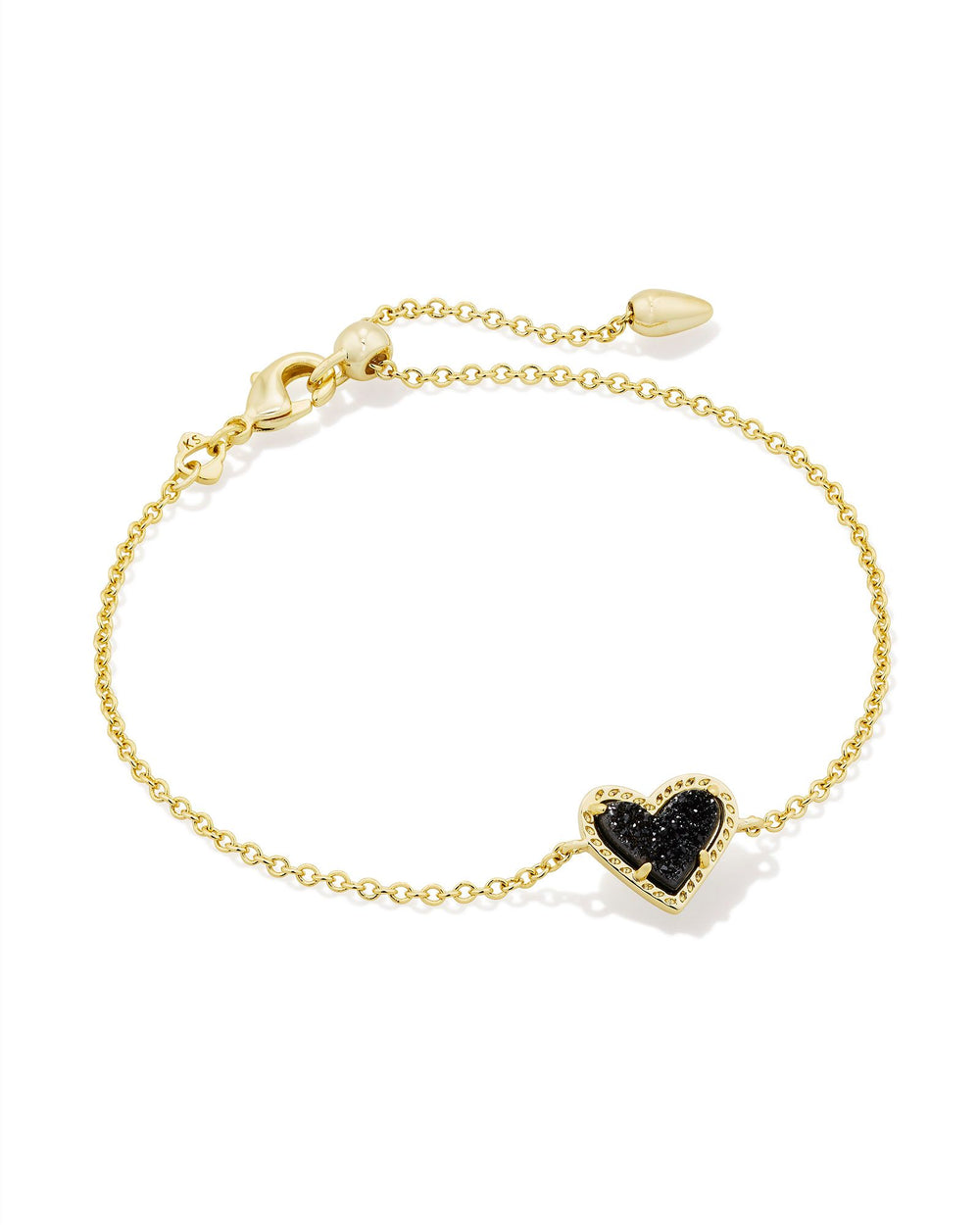 4217717853 Ari Heart Gold Chain Bracelet in Black Drusy