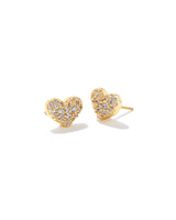 Ari Pave Crystal Heart Earring in Gold
