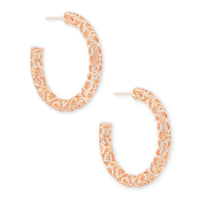 Maggie Small Hoop Earrings in Rose Gold Filigree