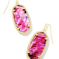 Elle Gold Drop Earrings in Light Burgundy Illusion