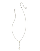 Camry Silver Y Necklace in Ivory Mother of Pearl
