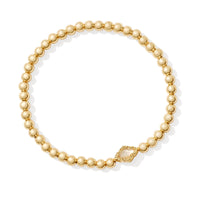 Abbie Gold Beaded Stretch Bracelet in Natural Mother of Pearl