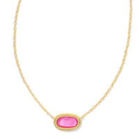 Elisa Gold Ridge Frame Short Pendant Necklace in Azalea Illusion