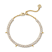 9608862043 Jaqueline Tennis Bracelet Gold in White Crystal