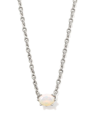 Cailin Necklace Silver in White Iridescent Crystal
