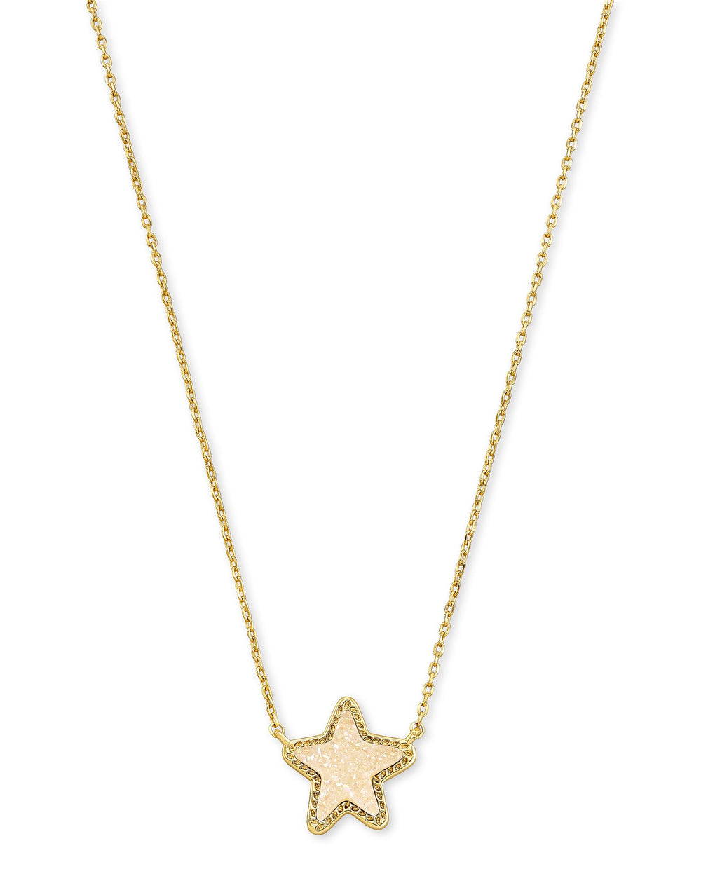 Jae Star Gold Pendant Necklace in Iridescent Drusy