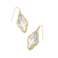 9608855401 - Abbie Gold Drop Earrings in Dichroic Glass