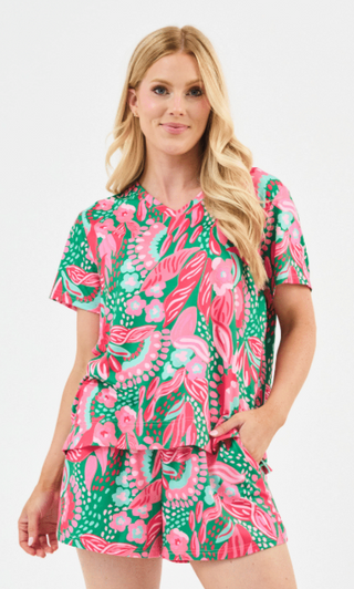 Alli Shorts Set - Green Canopy Gleam