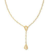 Camry Gold Y Necklace in Golden Abalone