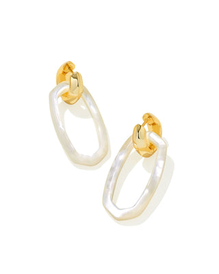 Danielle Link Earrings Gold in Ivory Mother of Pearl